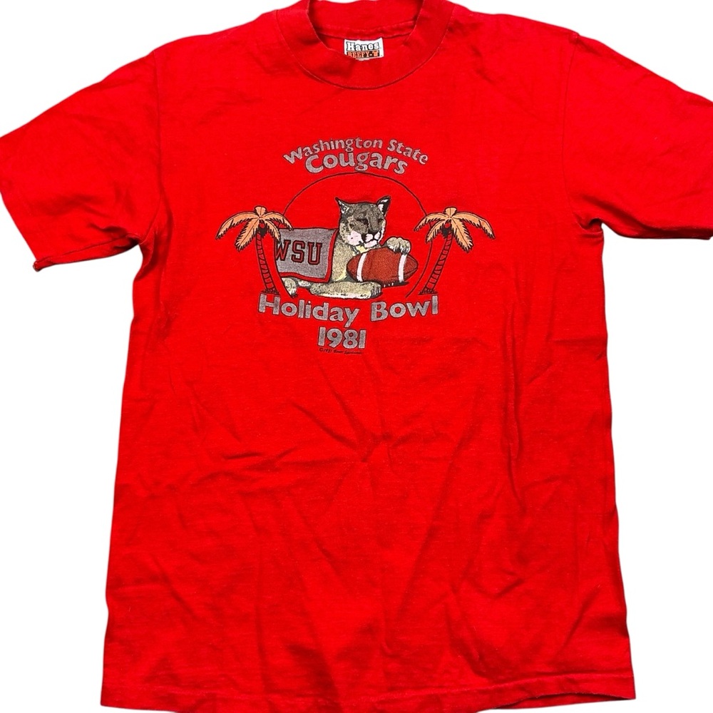 Vintage Washington State Cougars 1981 Holiday Bowl single stitch Tshirt USA